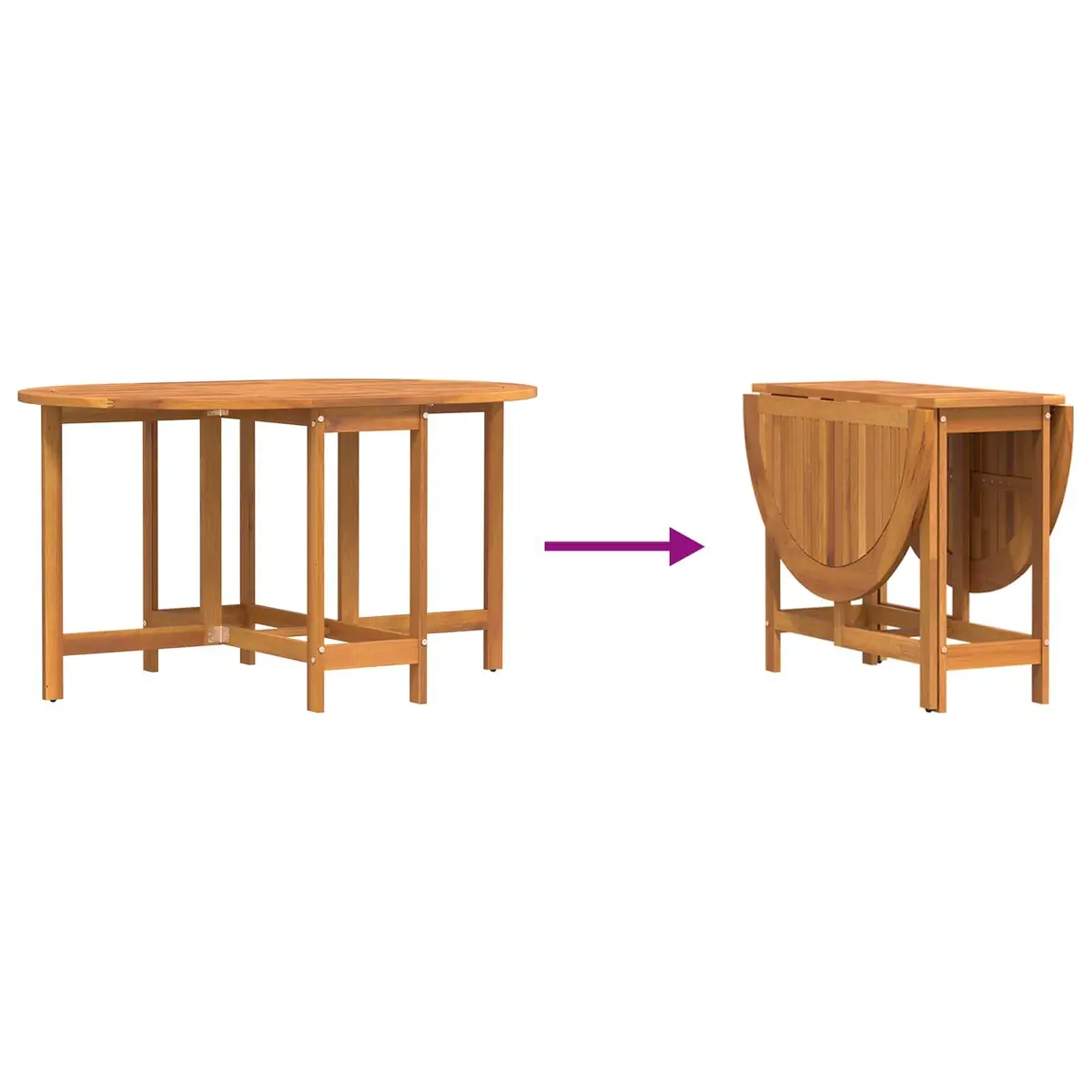 Folding Garden Table Acacia Wood 110 x 60 x 72 cm Brown Outdoor Dining Furniture