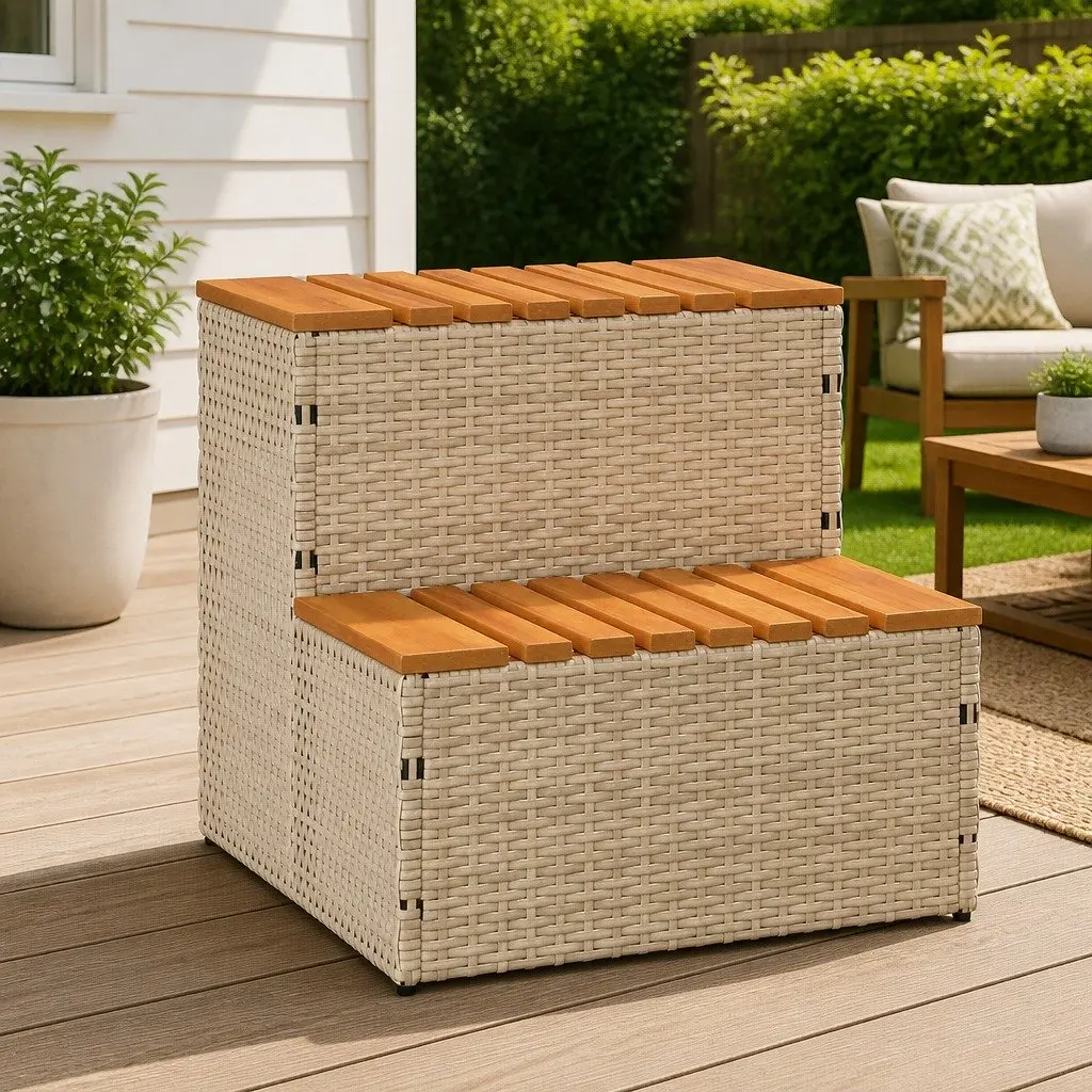 Beige Hot Tub Step 50x50x50.5cm for Safe Entry