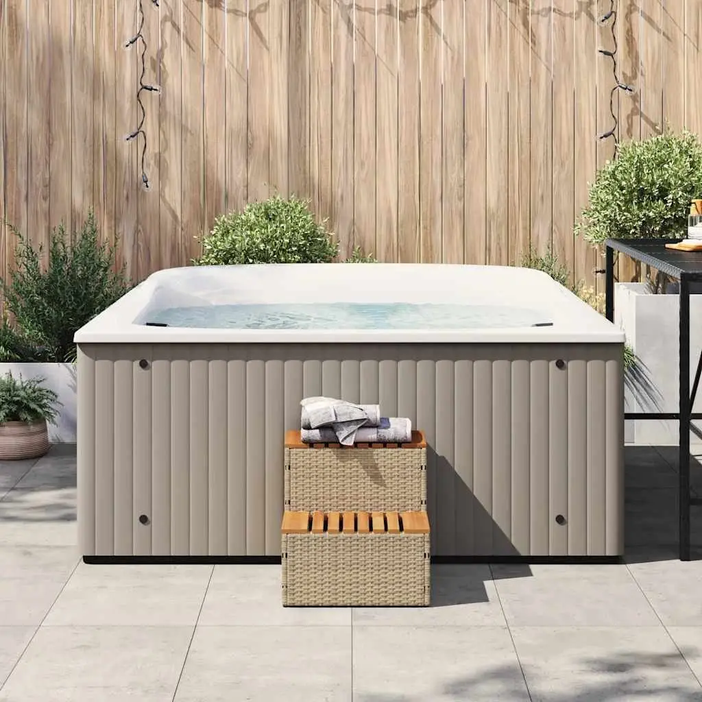 Beige Hot Tub Step 50x50x50.5cm for Safe Entry