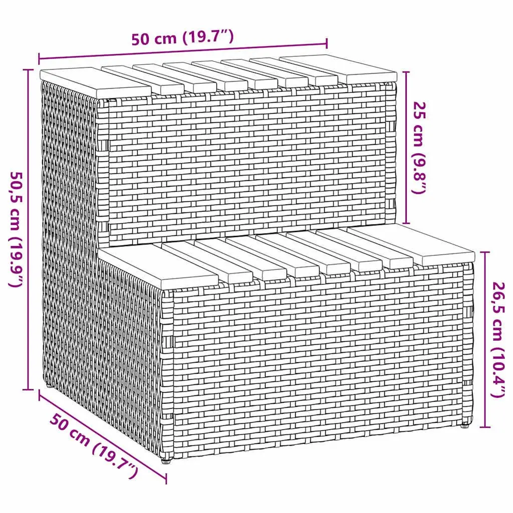 Beige Hot Tub Step 50x50x50.5cm for Safe Entry