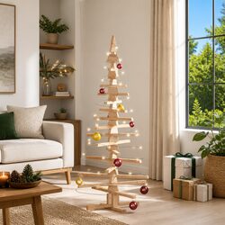 Practical 150cm Wooden Christmas Tree for Any Occasion
