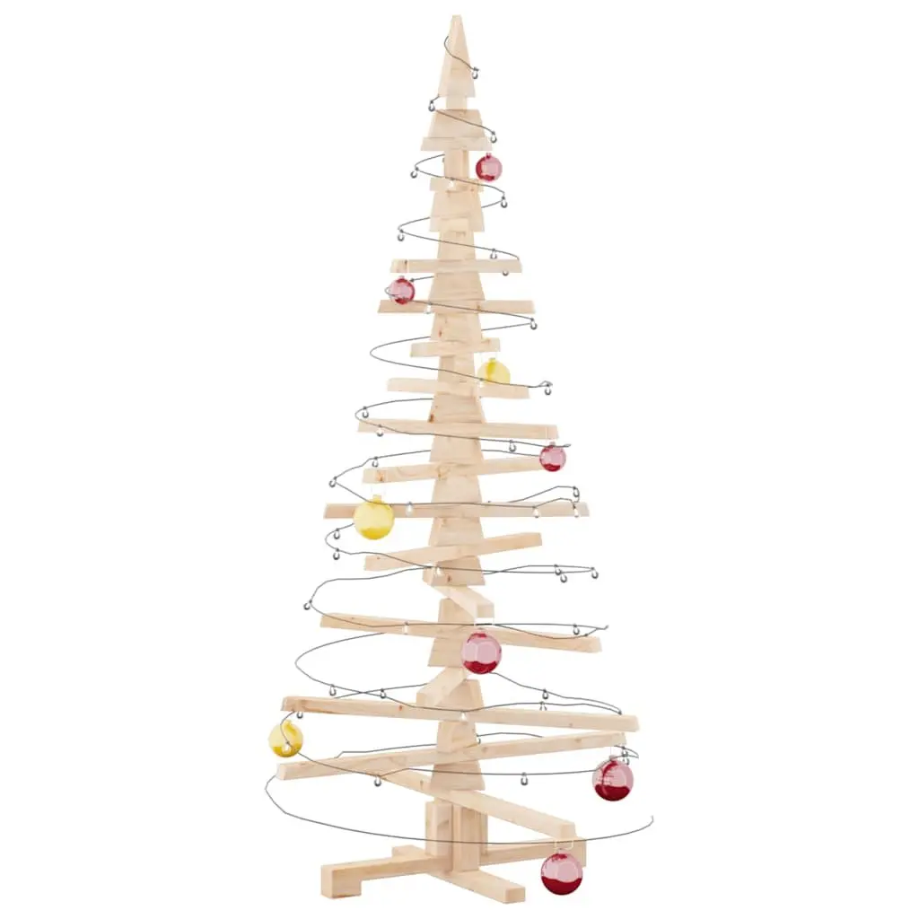 Wooden Christmas Tree Decoration 150cm Solid Pine Wood Holiday Home Decor