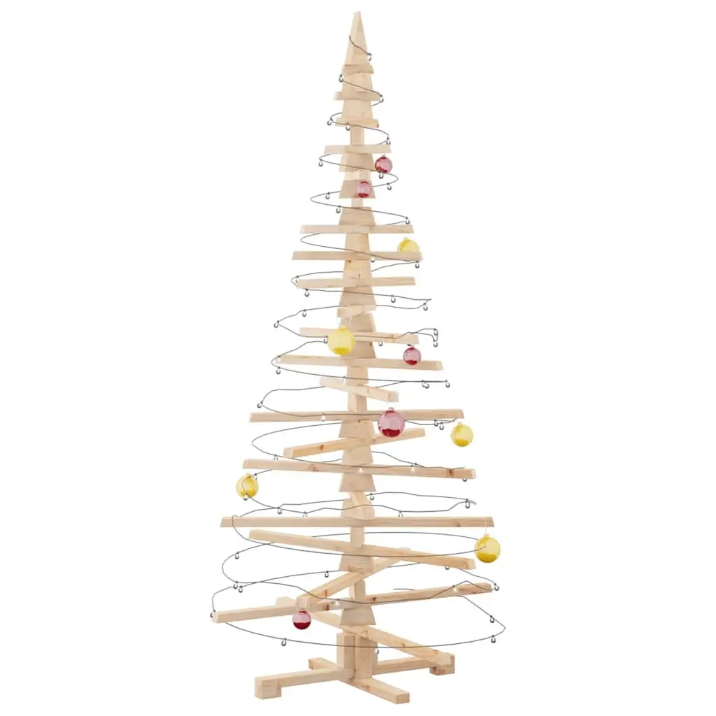 Wooden Holiday Decoration Tree 180cm Solid Pine Brown Seasonal Festive Home