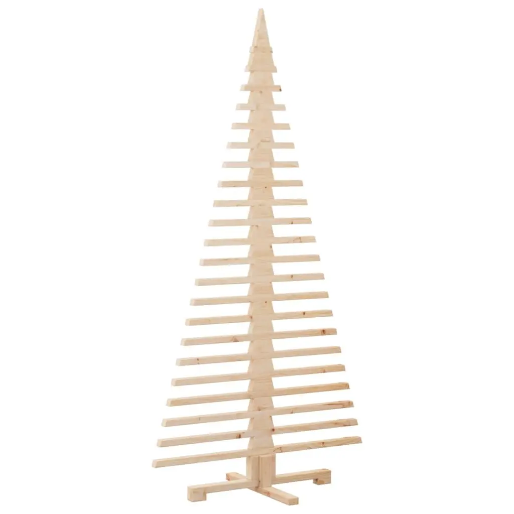 Wooden Holiday Decoration Tree 180cm Solid Pine Brown Seasonal Festive Home