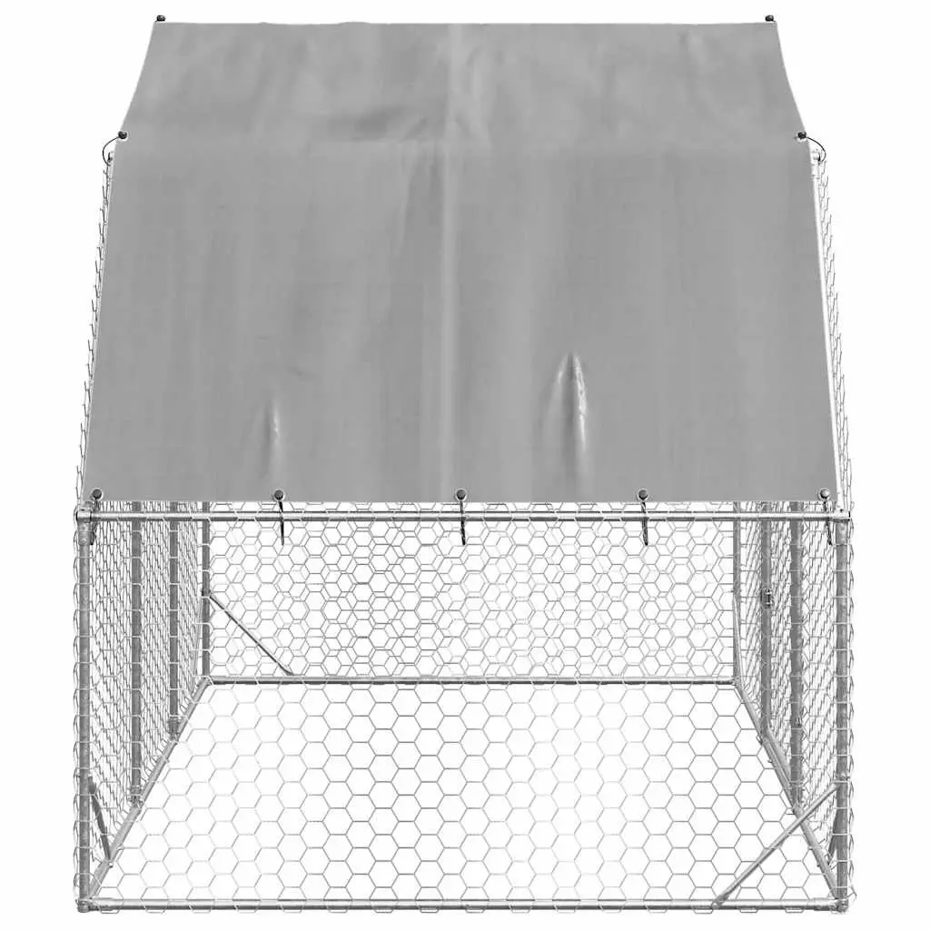 Chicken Run Hexagonal Mesh Construction Silver 2.5x2x2.25m Walk-In Enclosure with Roof