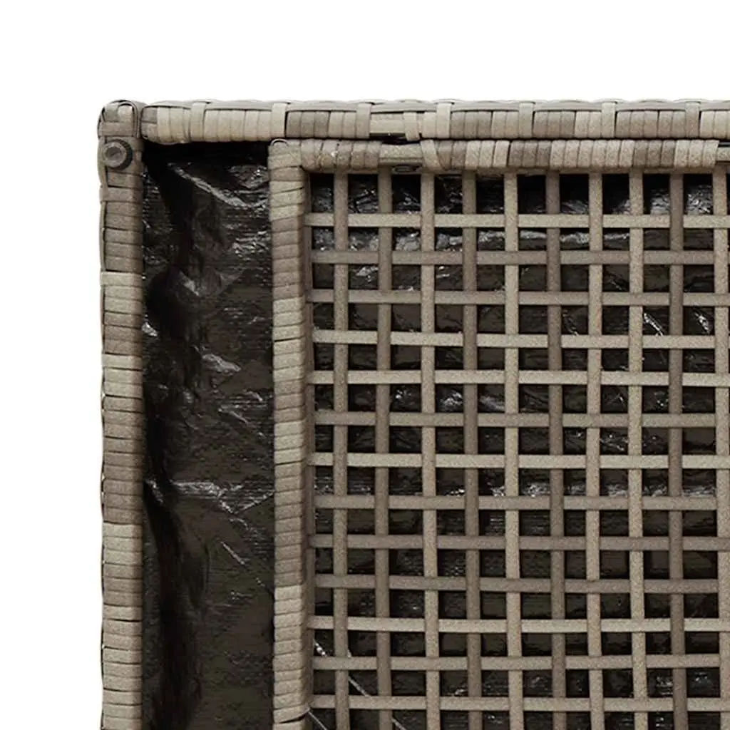 Outdoor Storage Bench Poly Rattan 100cm Grey