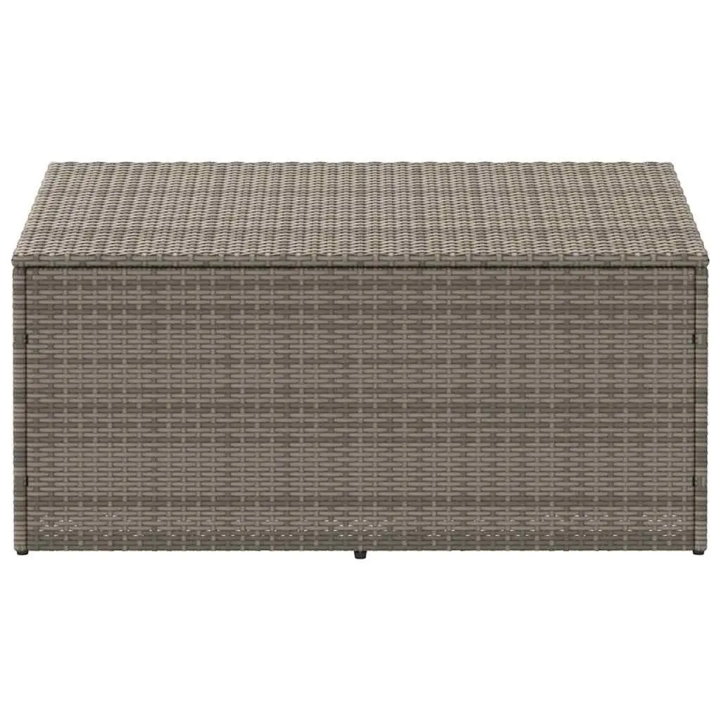 Garden Storage Box Outdoor Grey Poly Rattan 110x50x58cm with Gas Spring Lid and Water Resistant Bag