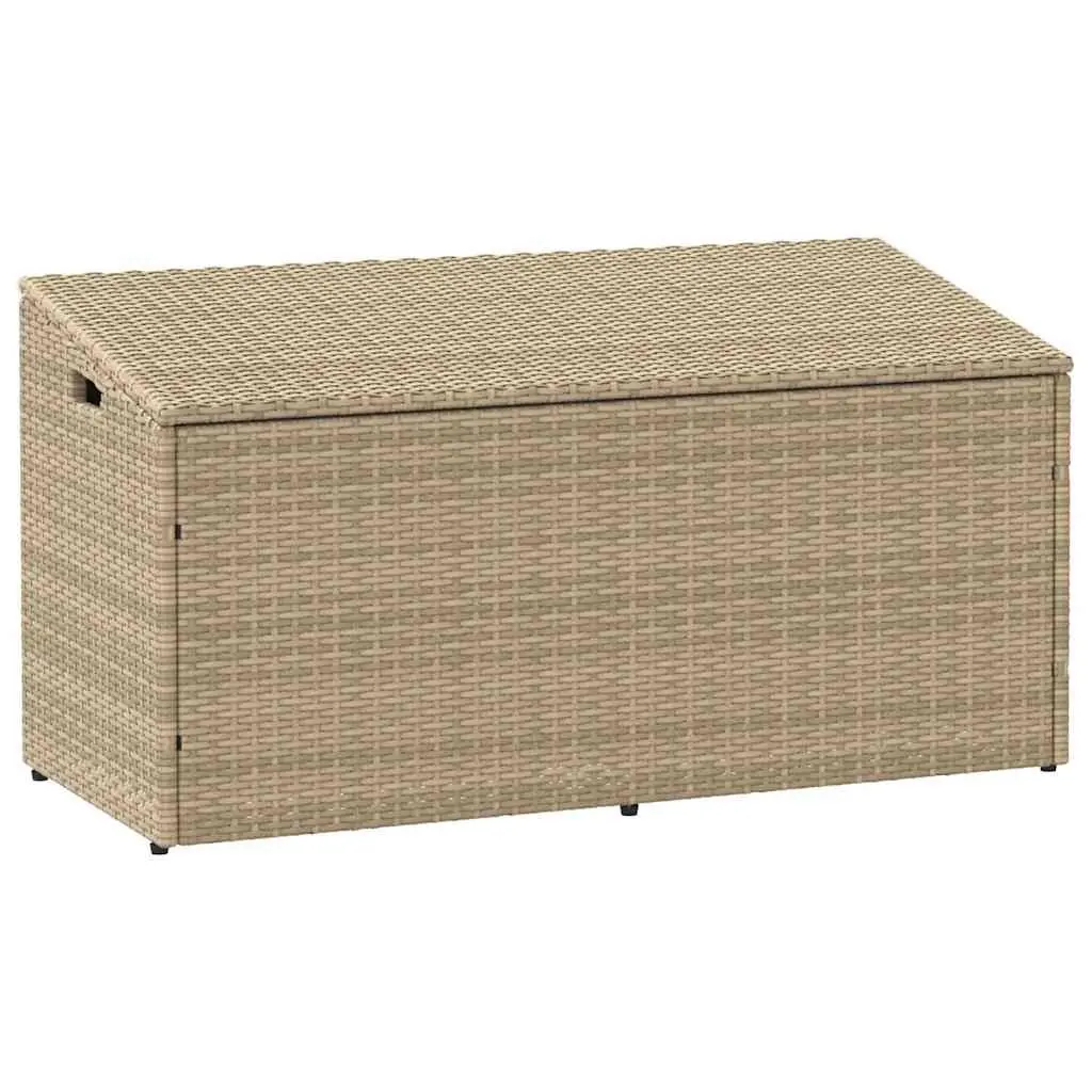 Garden Storage Box PE Rattan 110x50x58cm Beige Outdoor Furniture Waterproof
