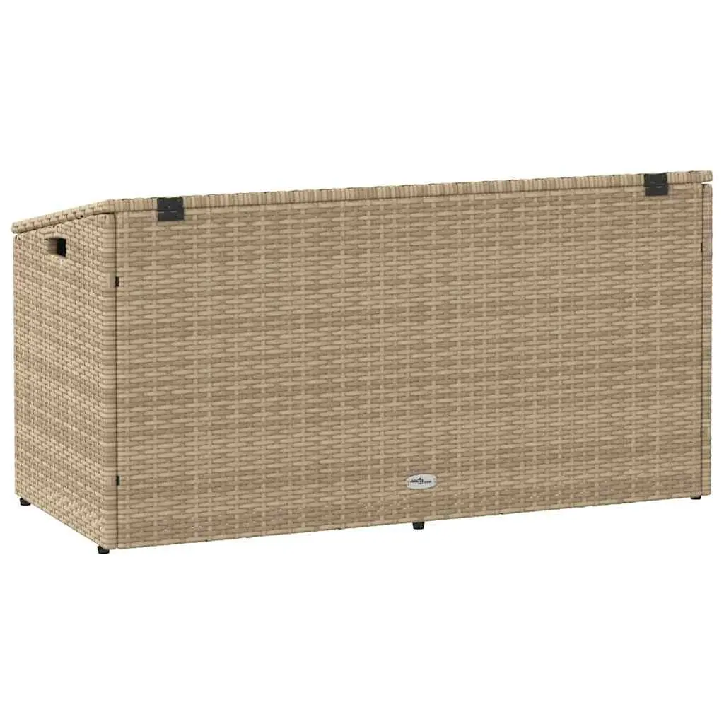 Garden Storage Box PE Rattan 110x50x58cm Beige Outdoor Furniture Waterproof
