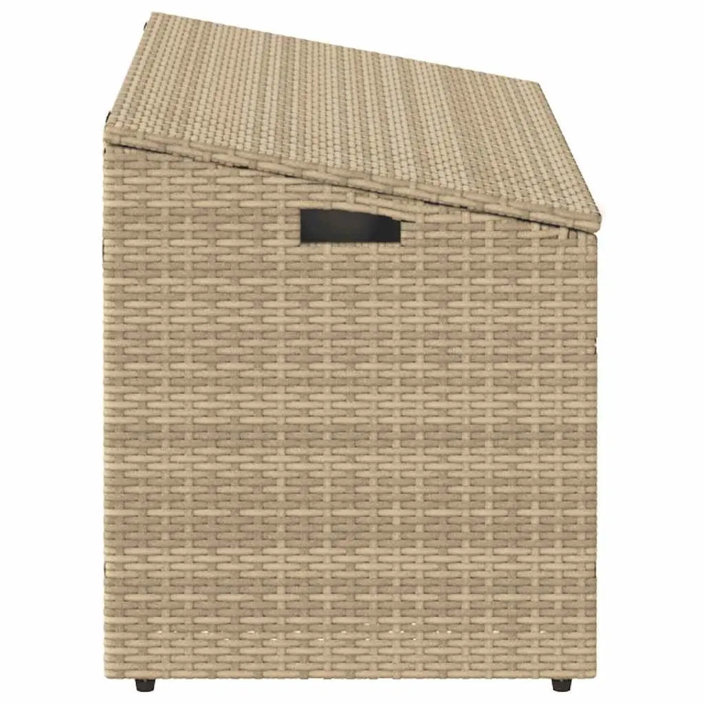 Garden Storage Box PE Rattan 110x50x58cm Beige Outdoor Furniture Waterproof