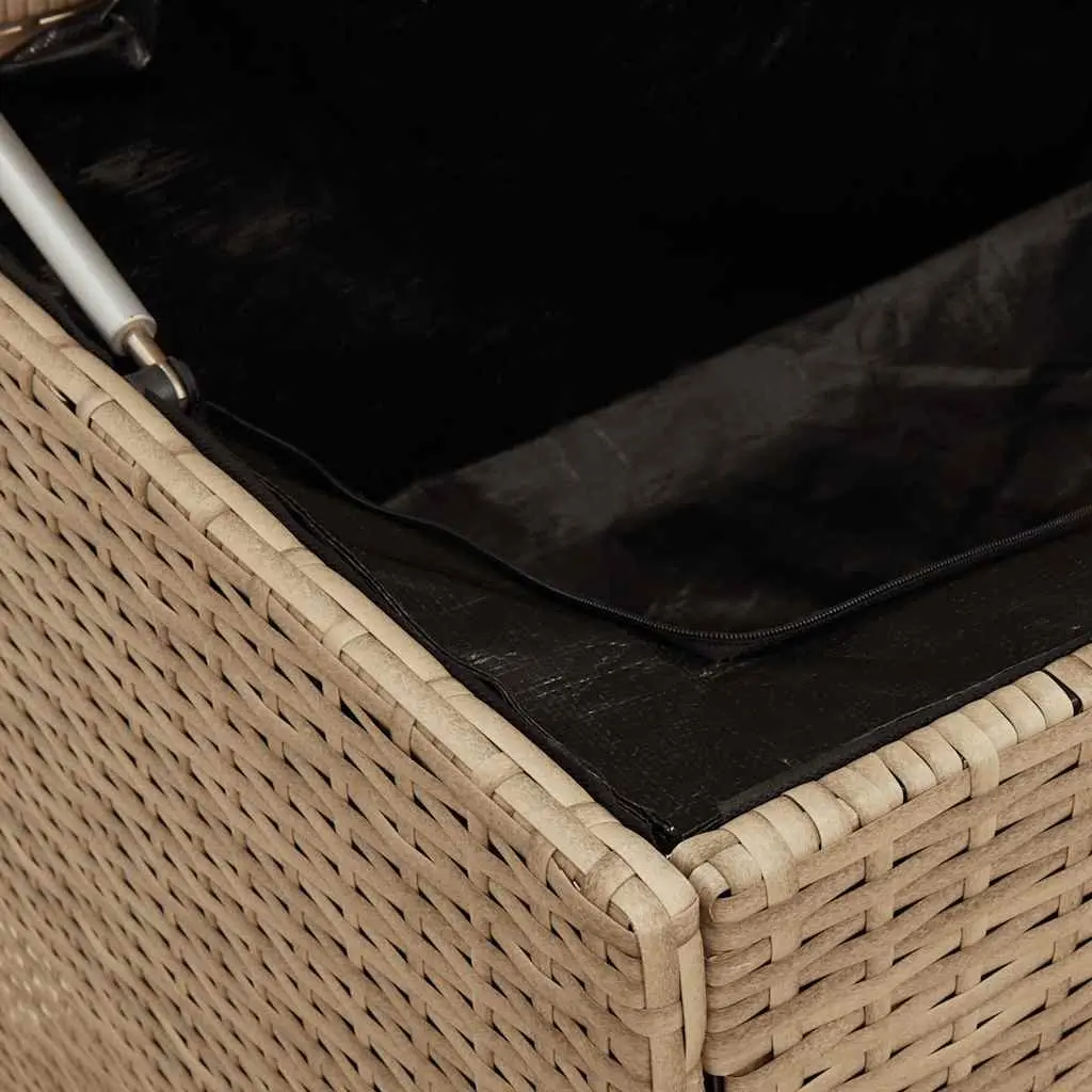 Garden Storage Box PE Rattan 110x50x58cm Beige Outdoor Furniture Waterproof