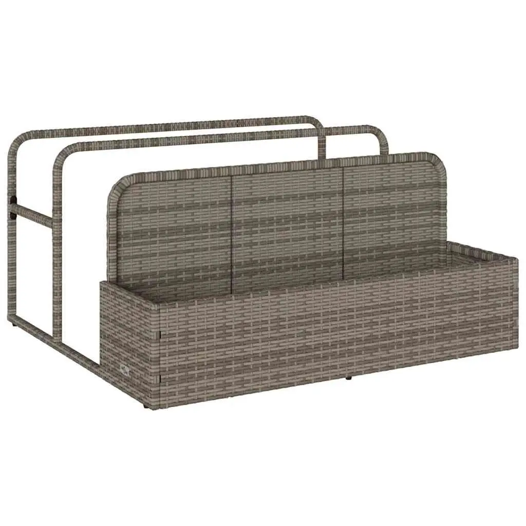 Poolside Float Storage Basket PE Rattan Grey Outdoor Garden Patio