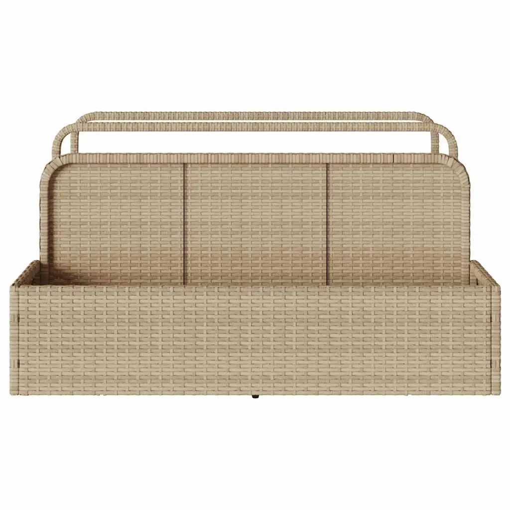 Poolside Float Storage Basket PE Rattan Beige Outdoor Garden Patio Organiser