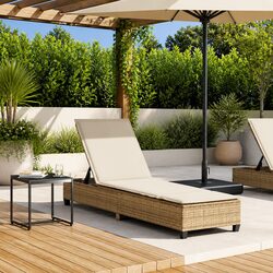 Sun Lounger with Cushions: Ideal for Garden and Patio Use