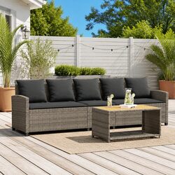 Comfortable 5-Seater Garden Sofa for Outdoor Use - Grey