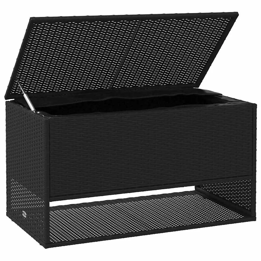 Outdoor Storage Box PE Rattan 100 x 55 x 55.5 cm Black
