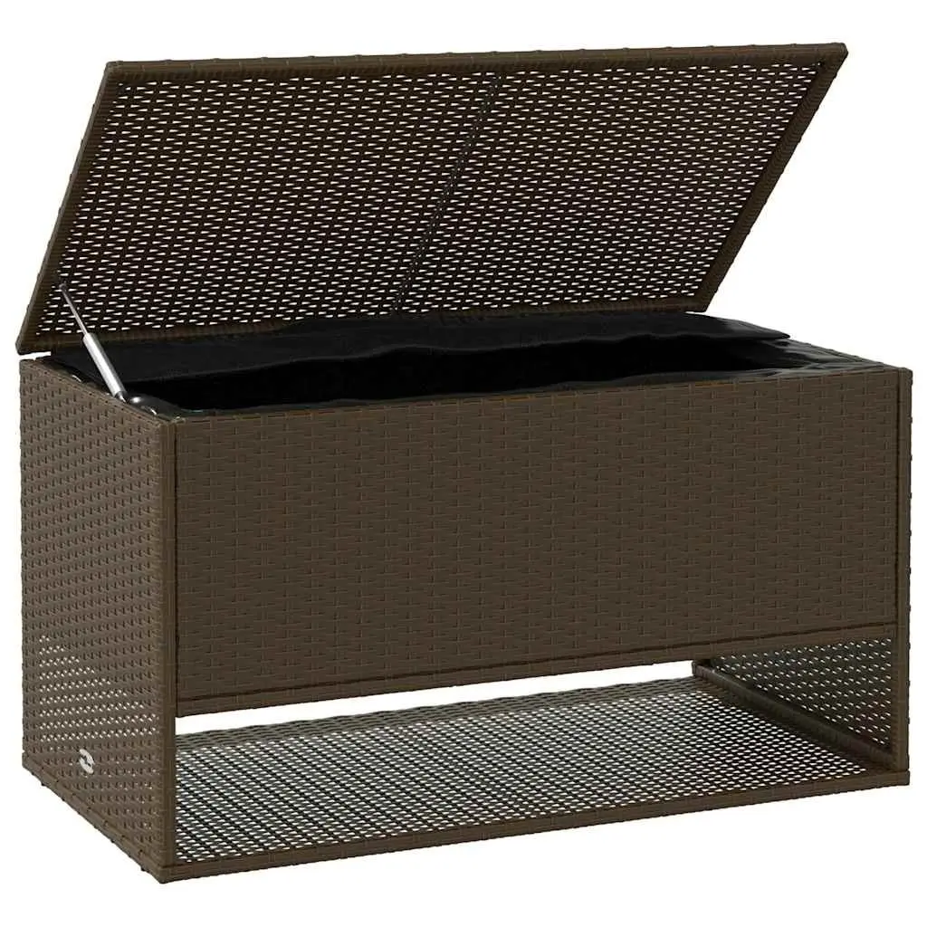 Outdoor Storage Box Brown PE Rattan 100x55x55.5cm Durable Organiser for Garden Cushions and Supplies