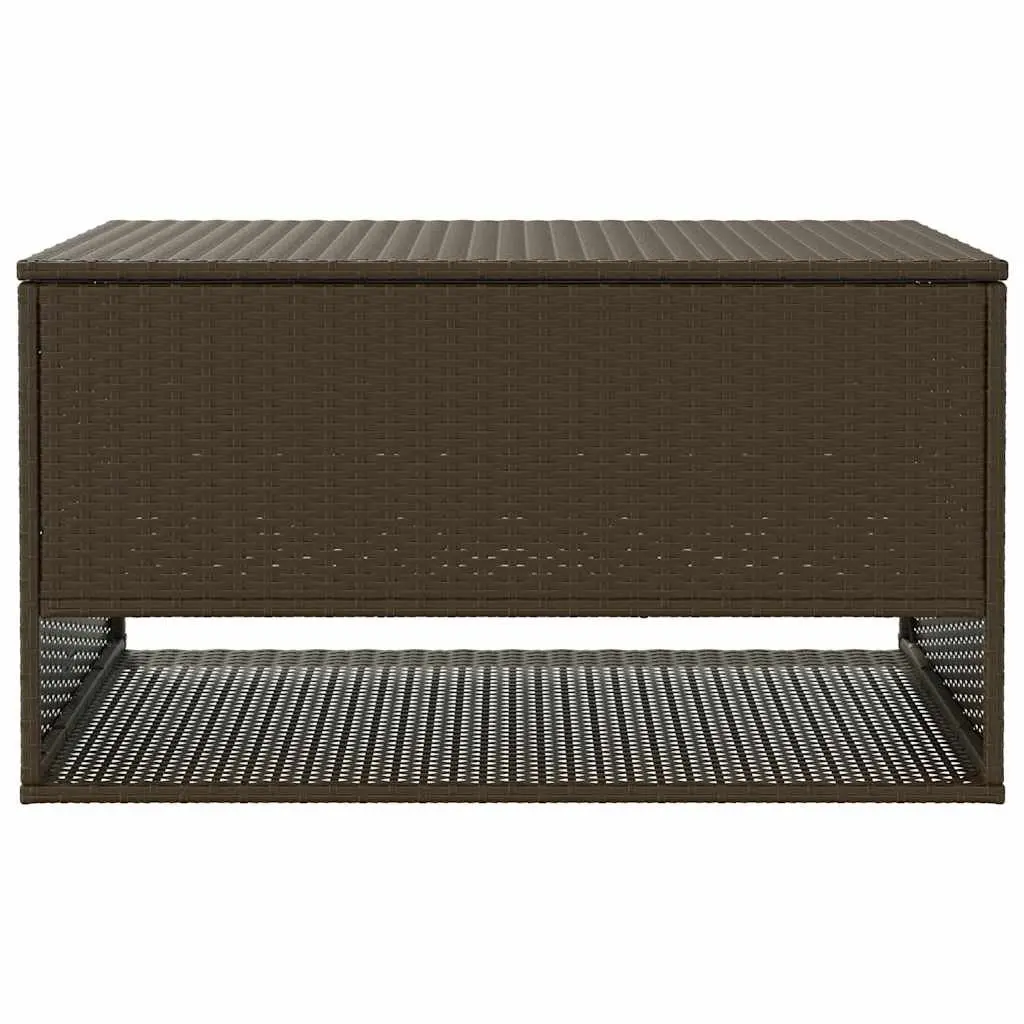 Outdoor Storage Box Brown PE Rattan 100x55x55.5cm Durable Organiser for Garden Cushions and Supplies