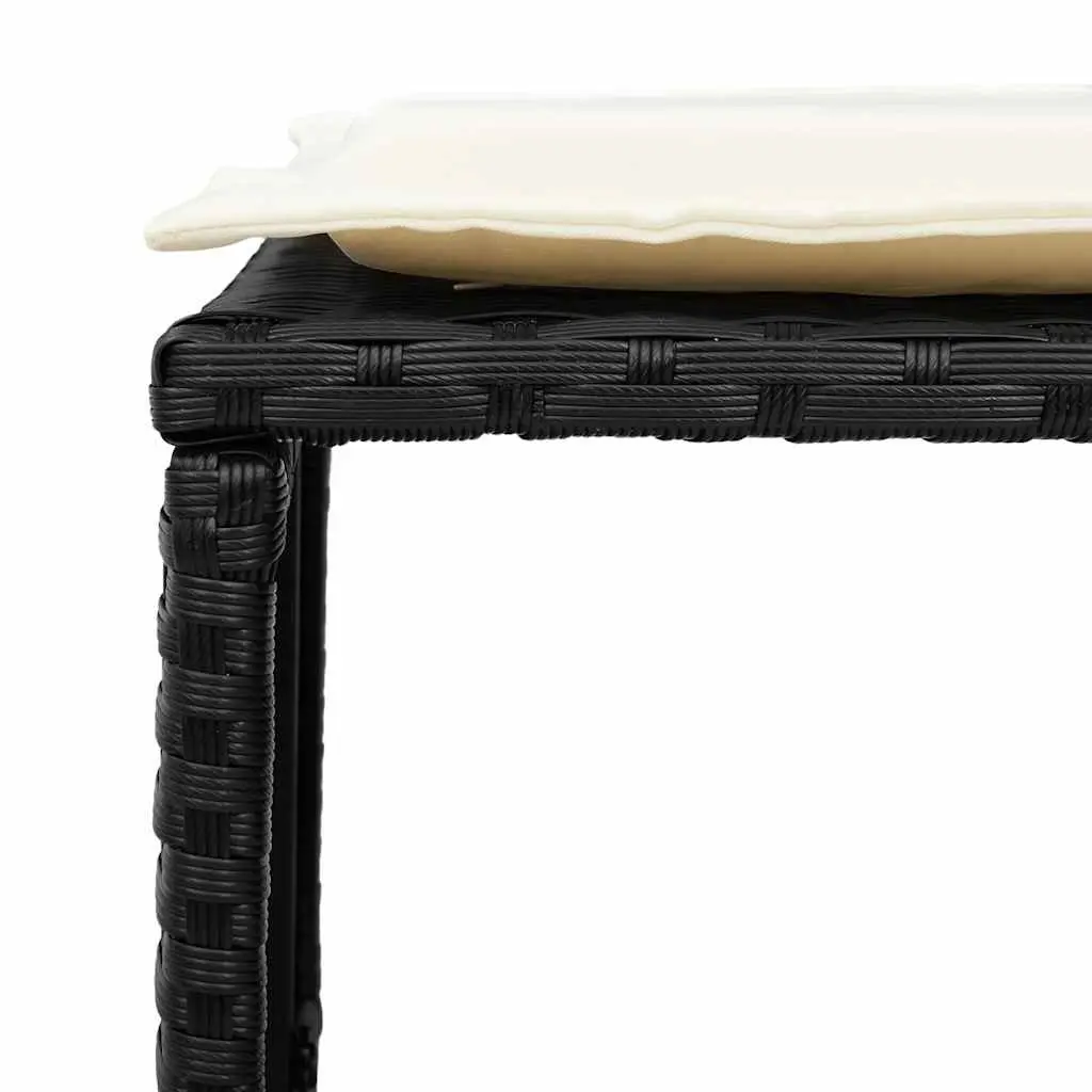 Outdoor Garden Sofa Set 5 Piece Black Poly Rattan Stackable Patio Seating