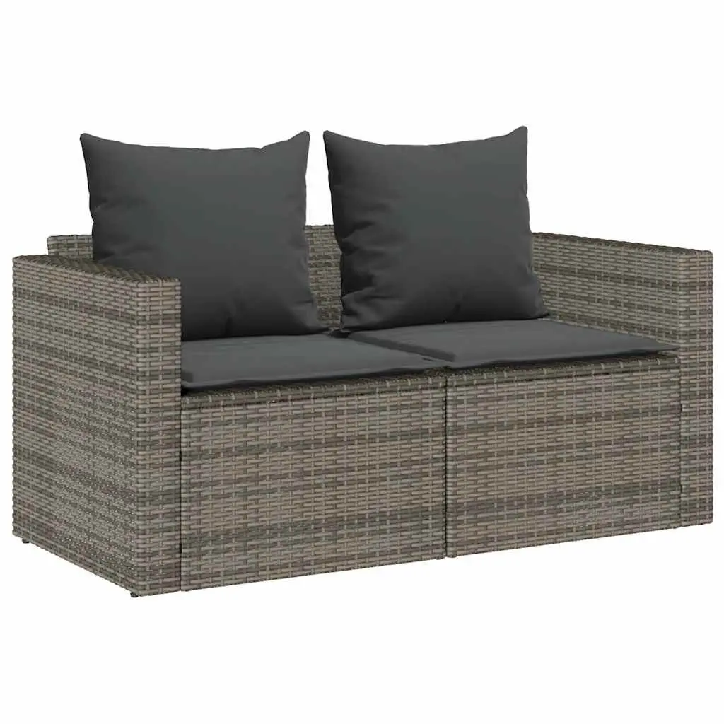 Garden Sofa Set PE Rattan 5 Piece Modular Stackable Outdoor Seating Grey