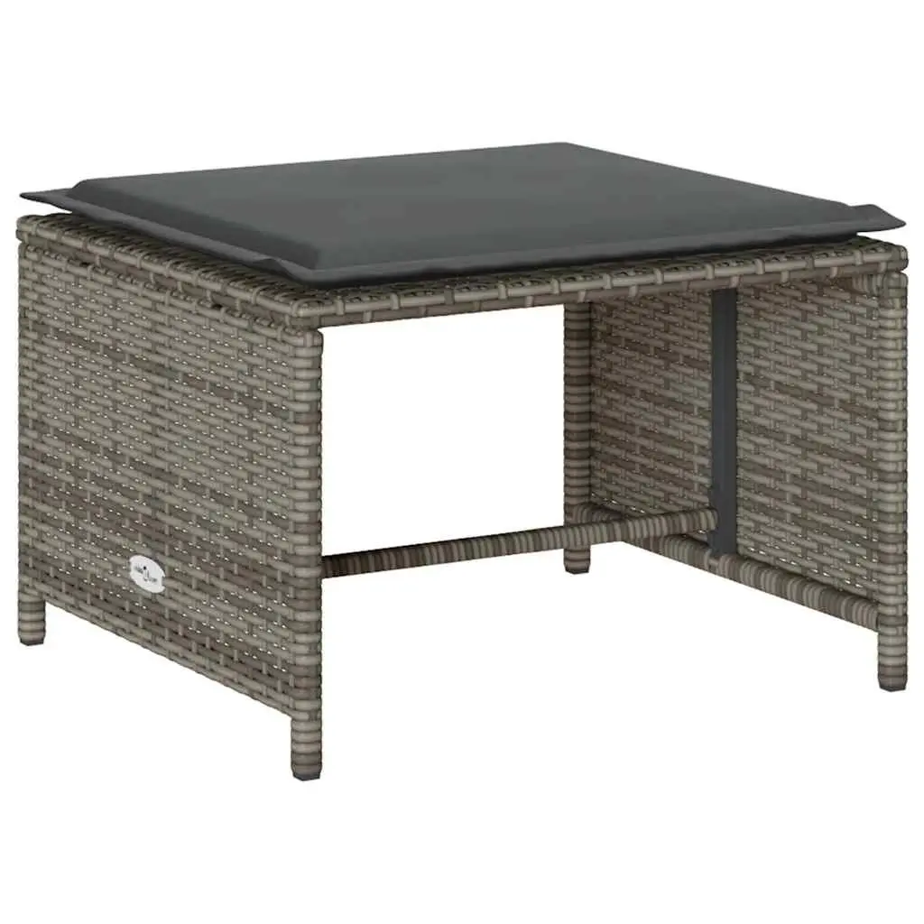 Garden Sofa Set PE Rattan 5 Piece Modular Stackable Outdoor Seating Grey