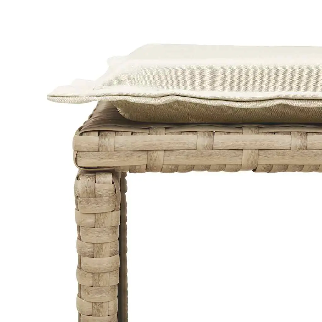 5 Piece Outdoor Sofa Set Modular Stackable Beige PE Rattan