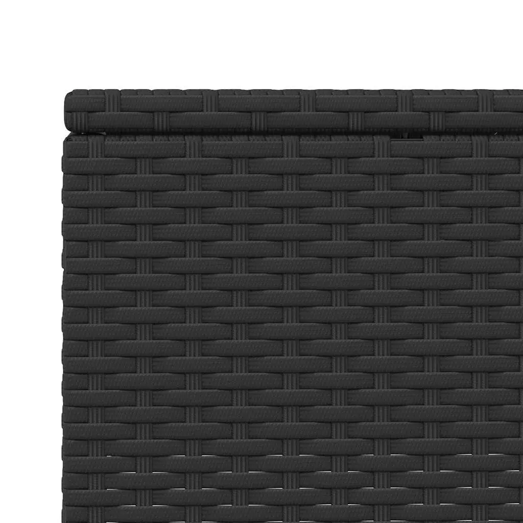 Sun Lounger PE Rattan Adjustable Backrest Black with Floating Cushion