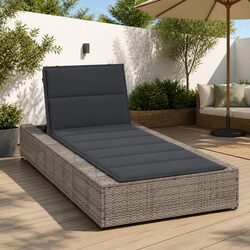 Adjustable Grey Sun Lounger: Ideal for Outdoor Spaces