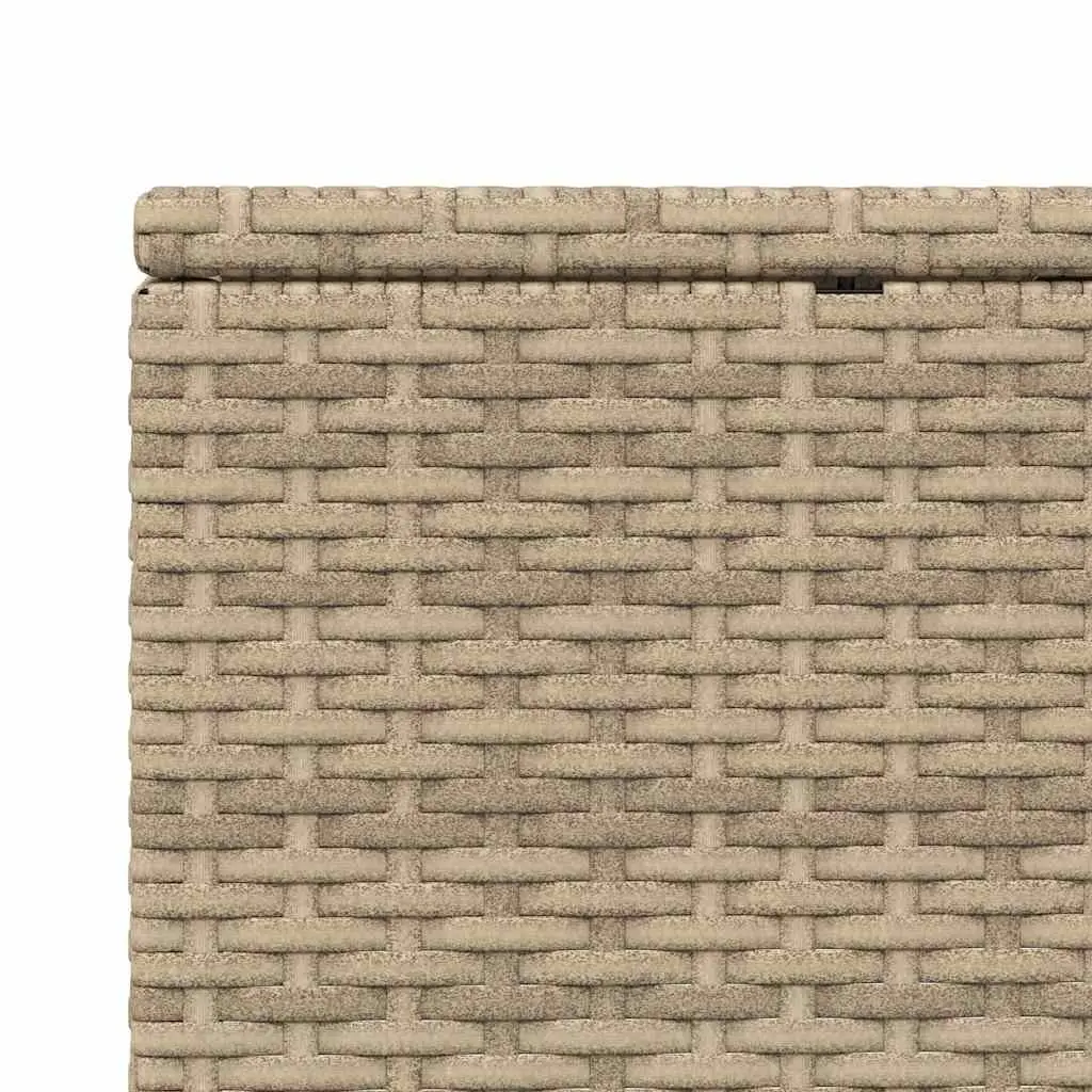 Sun Lounger Adjustable Backrest Outdoor Daybed Beige Poly Rattan Floating