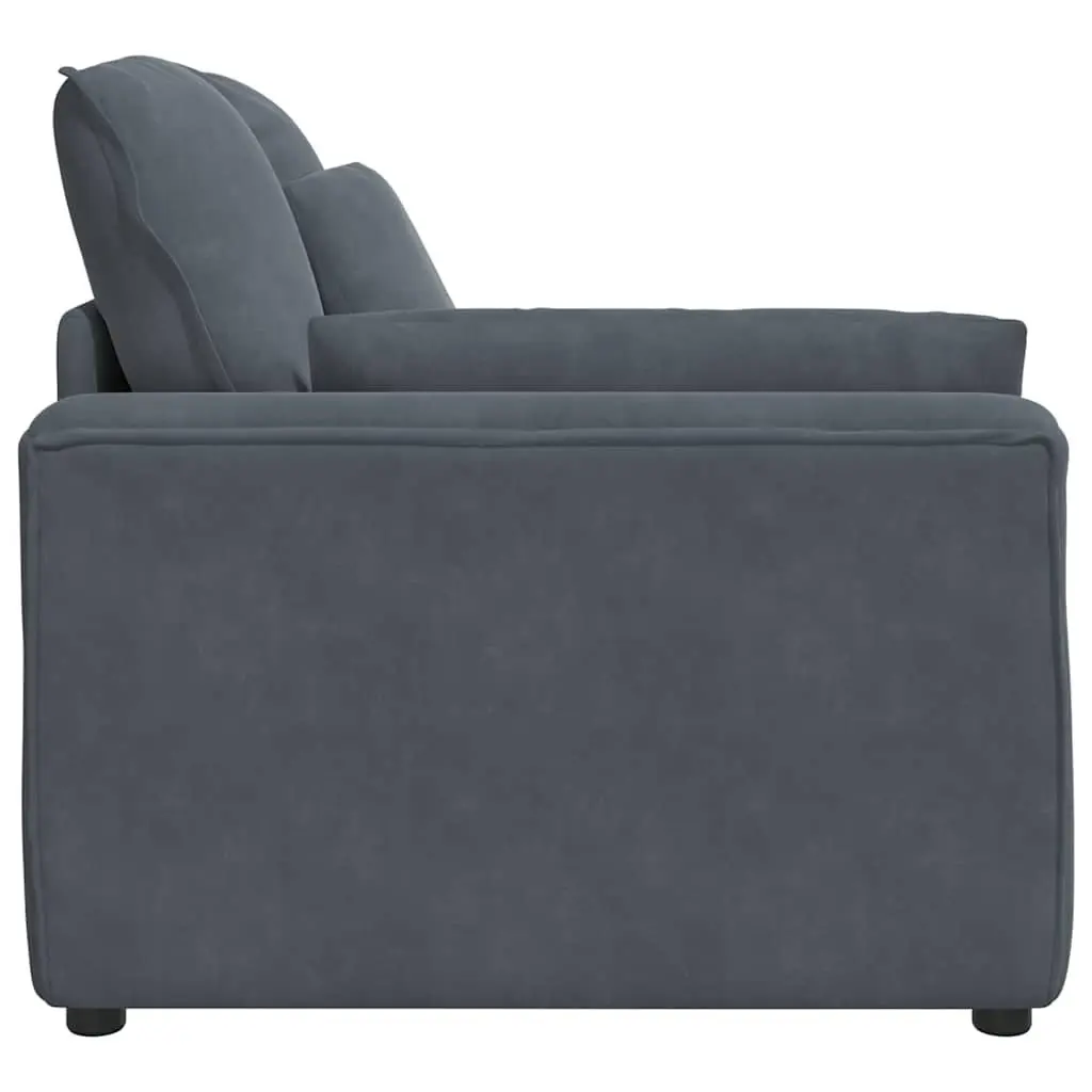 Modular Sofa Armrest End Module Velvet Grey 100cm
