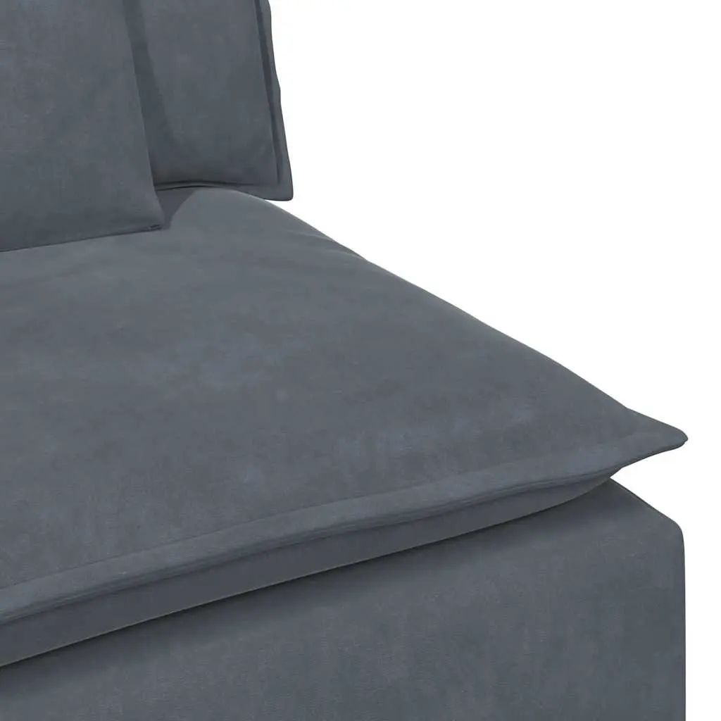 Modular Sofa Armrest End Module Velvet Grey 100cm
