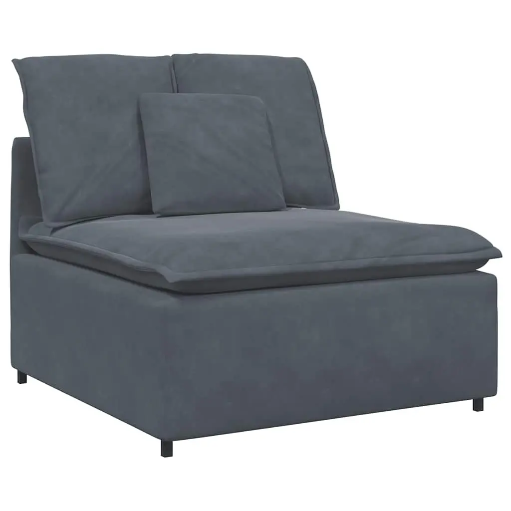 100cm Dark Grey Velvet Upholstery Modular Sofa Centre Module with Cushions