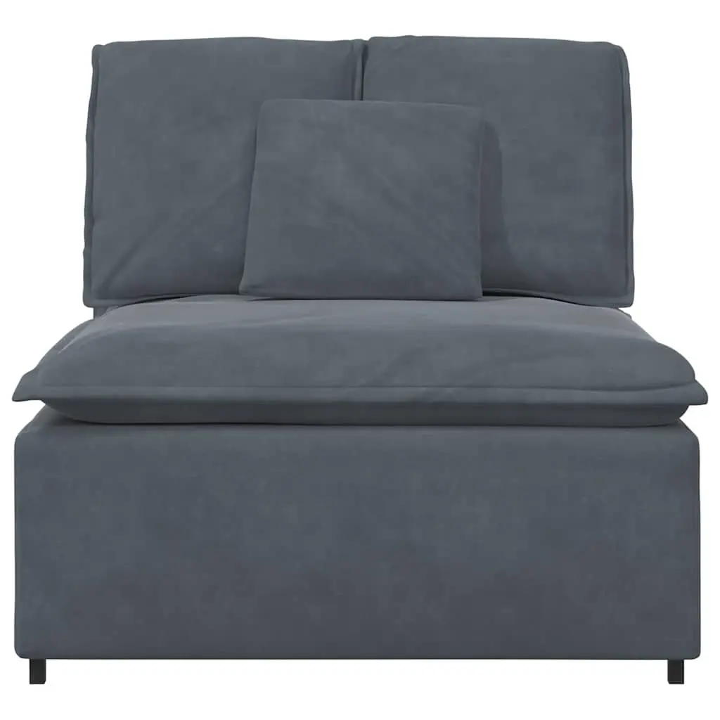 100cm Dark Grey Velvet Upholstery Modular Sofa Centre Module with Cushions