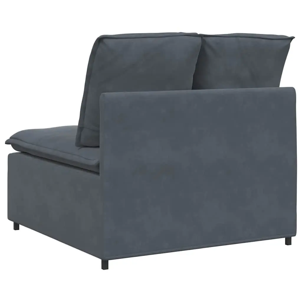 100cm Dark Grey Velvet Upholstery Modular Sofa Centre Module with Cushions
