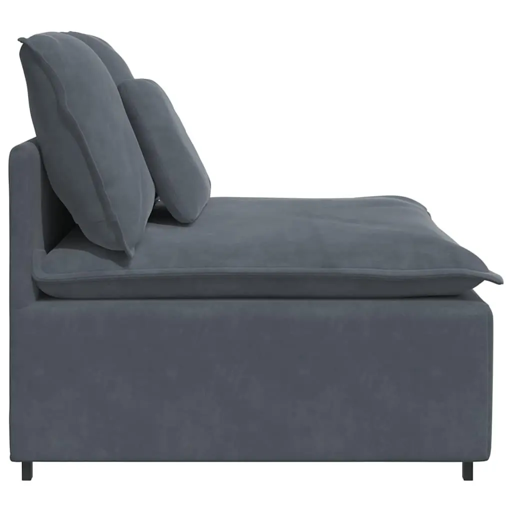 100cm Dark Grey Velvet Upholstery Modular Sofa Centre Module with Cushions