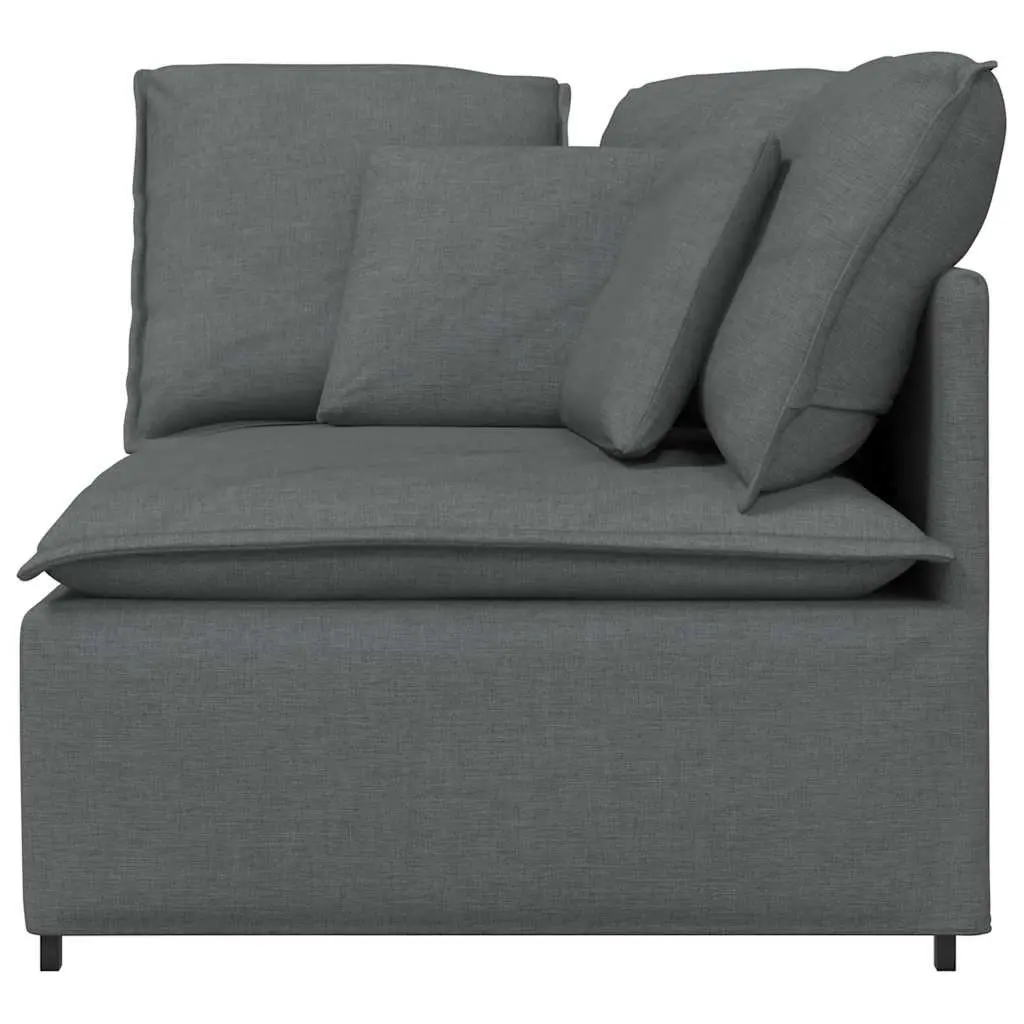 Modular Sofa Corner Unit Fabric Grey Cushioned Sectional 100 cm
