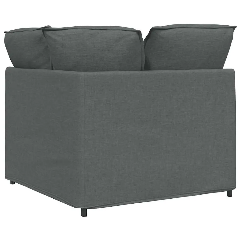 Modular Sofa Corner Unit Fabric Grey Cushioned Sectional 100 cm