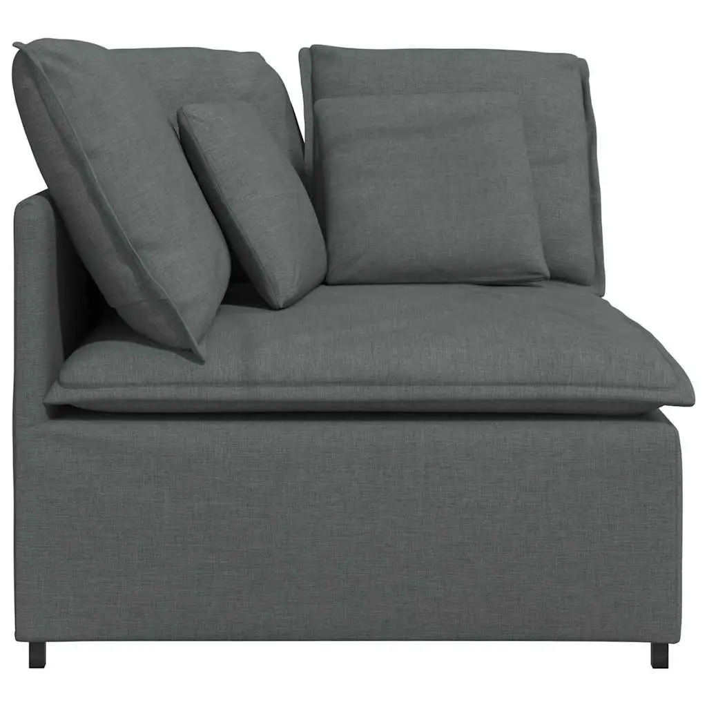 Modular Sofa Corner Unit Fabric Grey Cushioned Sectional 100 cm