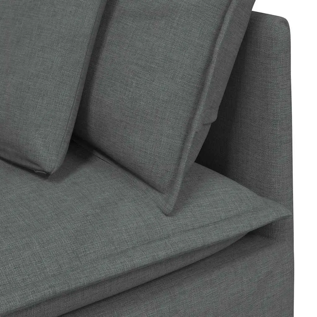 Modular Sofa Corner Unit Fabric Grey Cushioned Sectional 100 cm