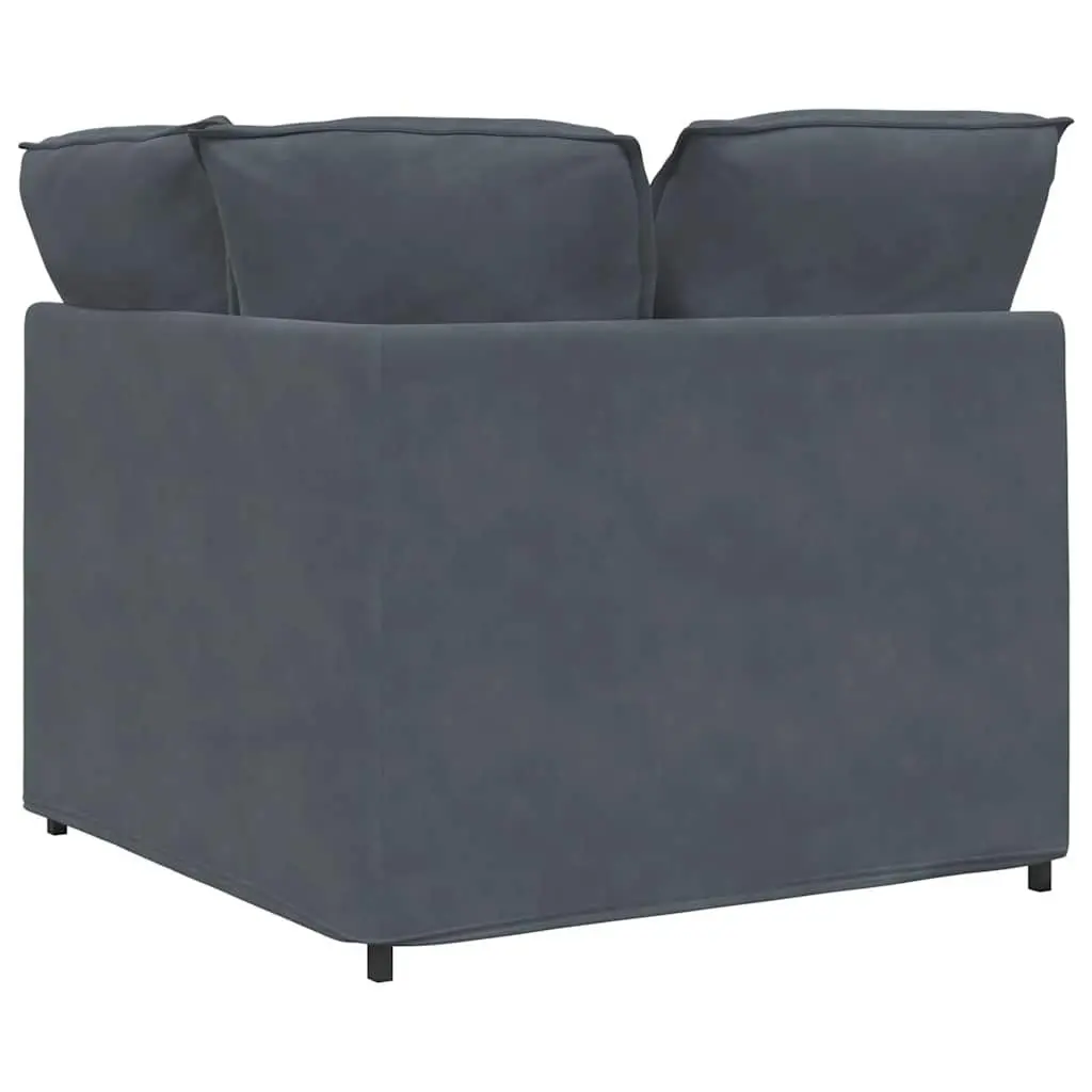 Modular Sofa Corner Unit Velvet 100cm Grey Sectional Seating