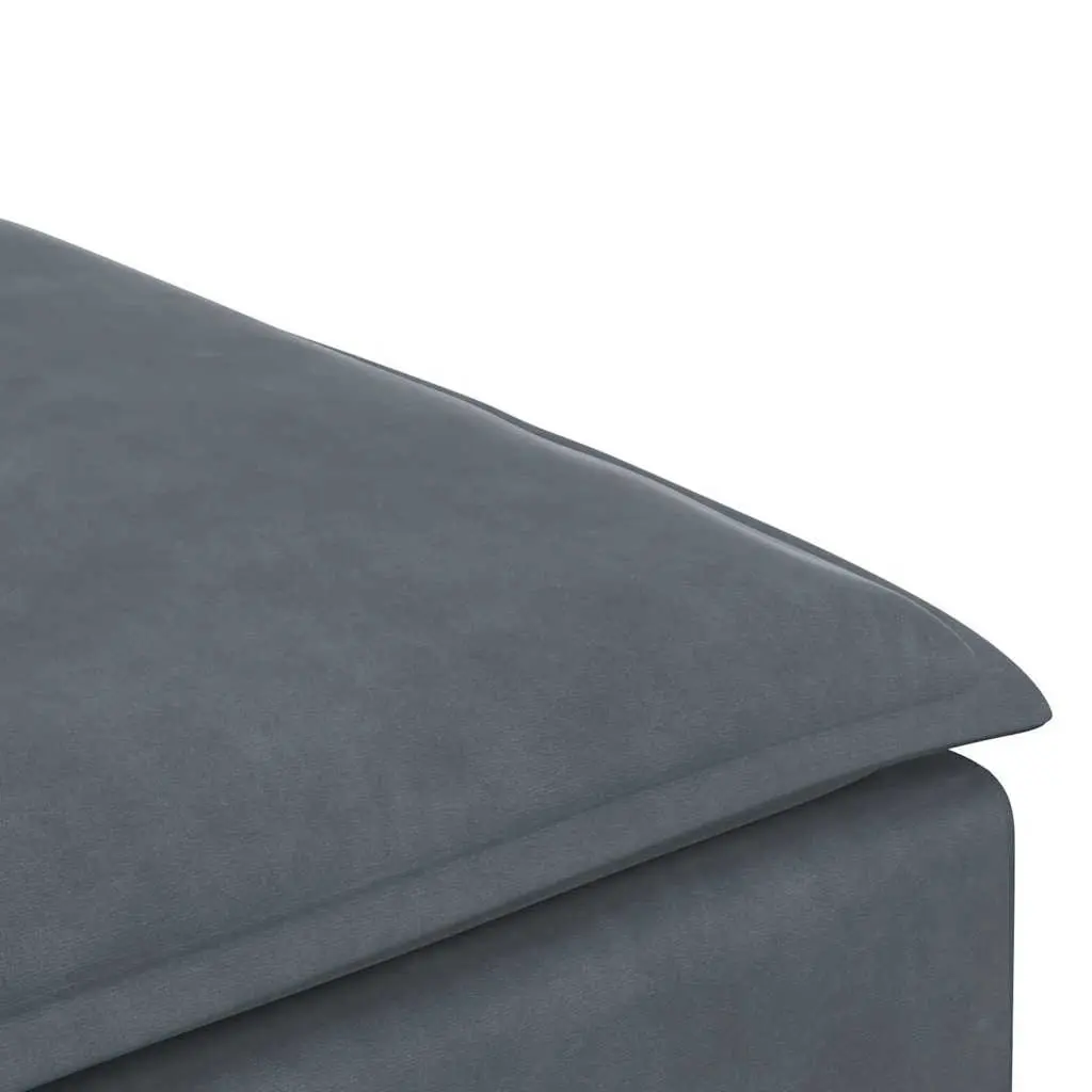 Modular Sofa Footstool Velvet Grey Ottoman Cushioned Seating 100 x 100 x 48 cm