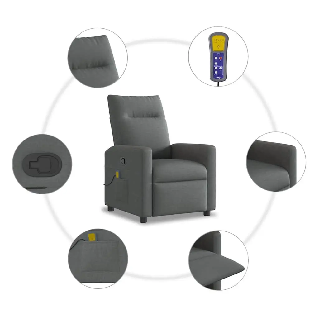 Grey Massage Recliner for Home Relaxation
