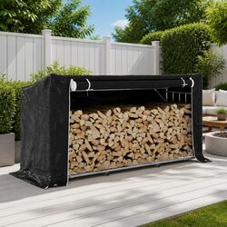 Practical Firewood Rack with Elevated Design for Your Home 200.5x80.5x110.5 cm