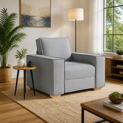 Versatile Light Grey Sofa Chair for Any Room