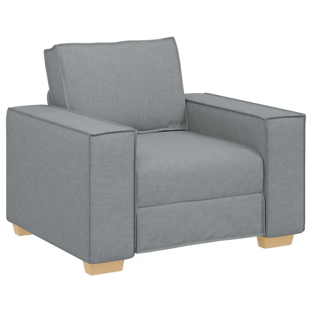 Sofa Chair Light Grey Fabric Lounge Seat Armrest Padded Backrest Living Room