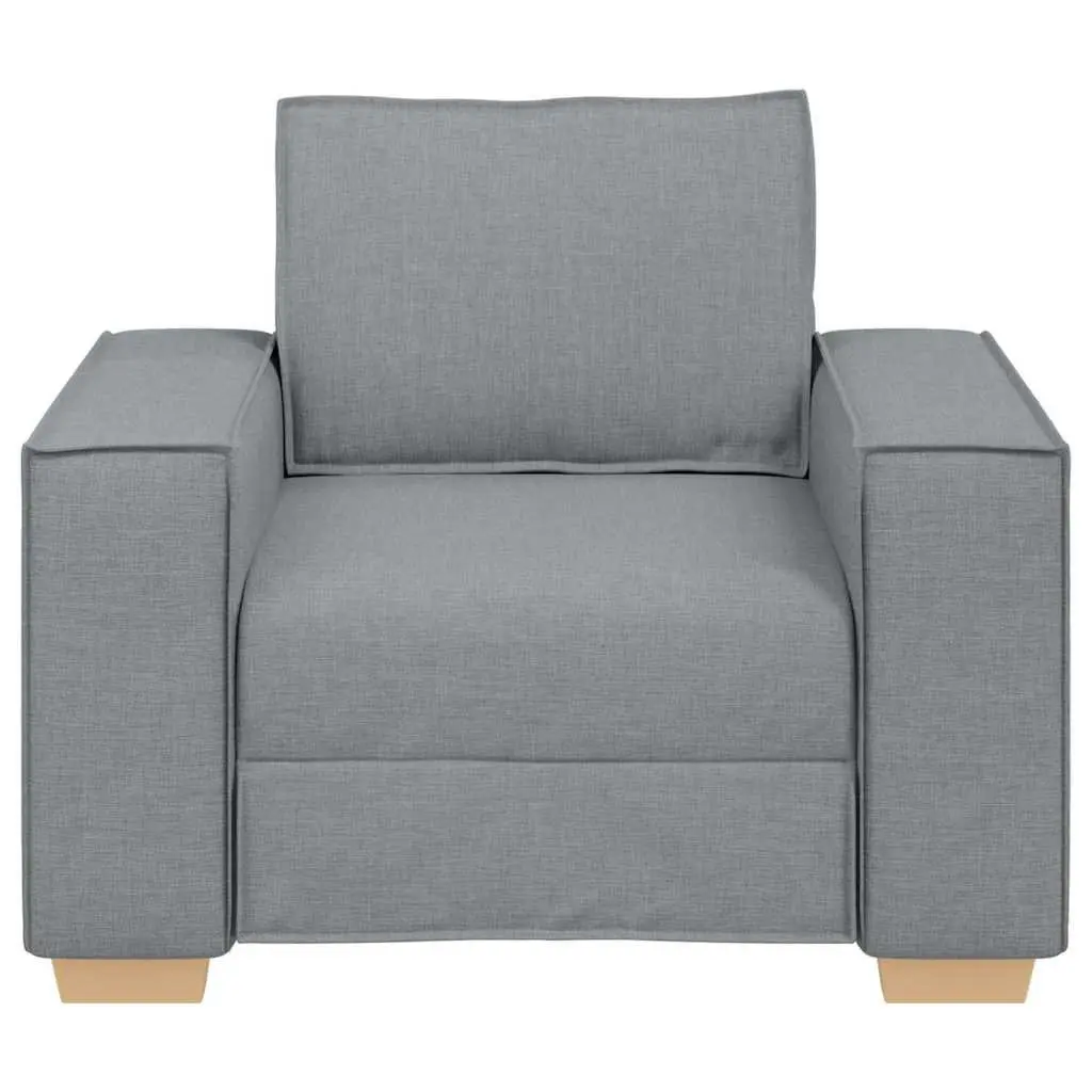 Sofa Chair Light Grey Fabric Lounge Seat Armrest Padded Backrest Living Room
