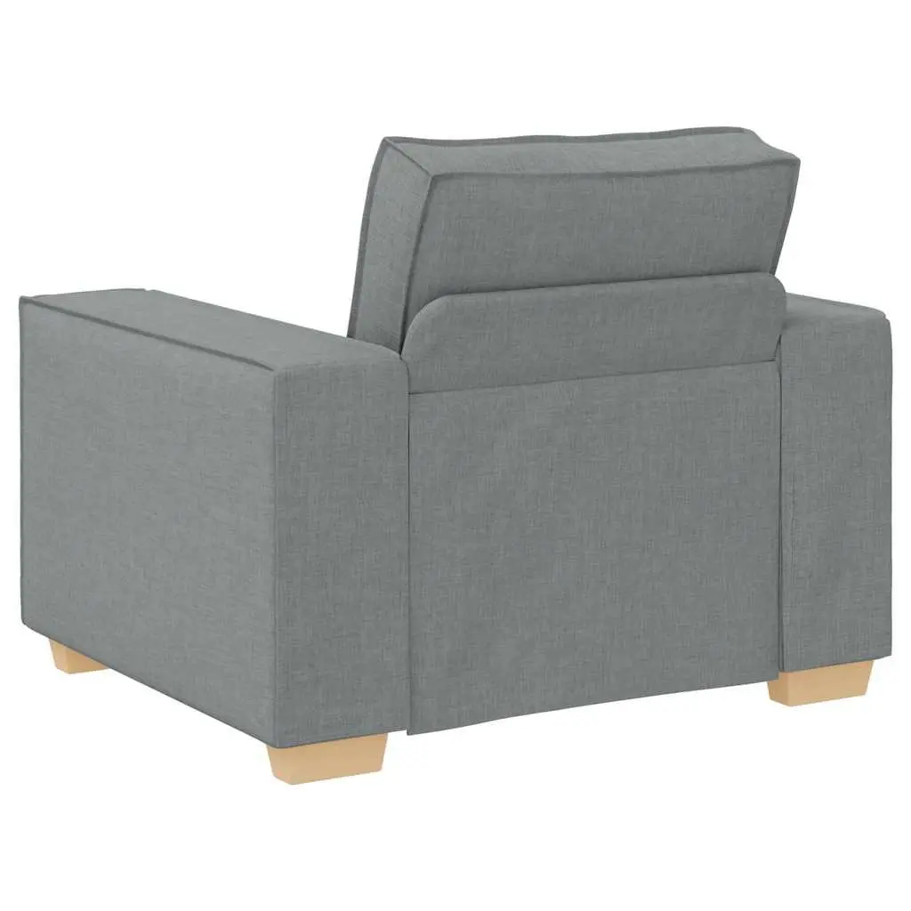 Sofa Chair Light Grey Fabric Lounge Seat Armrest Padded Backrest Living Room