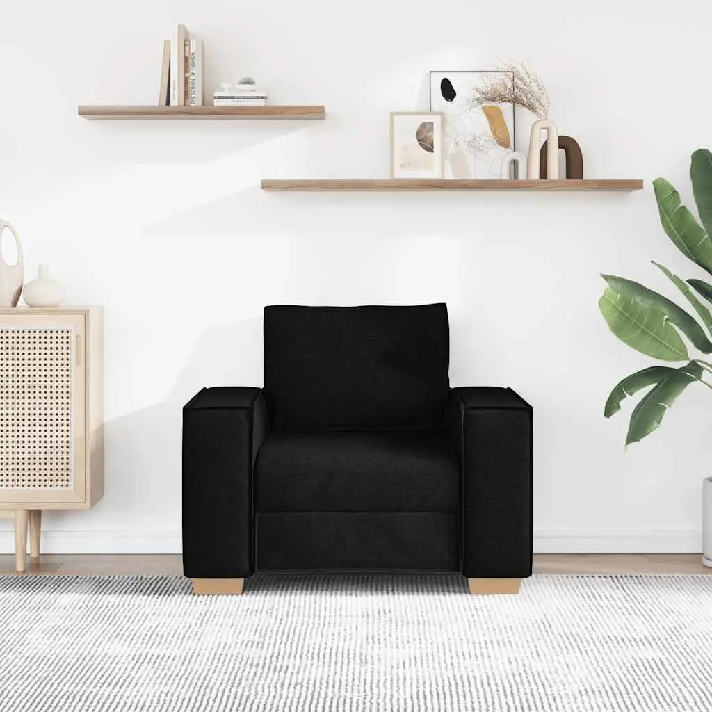 Sofa Chair Wooden and Metal Frame 100x78x84cm Black Polyester Fabric Armchair
