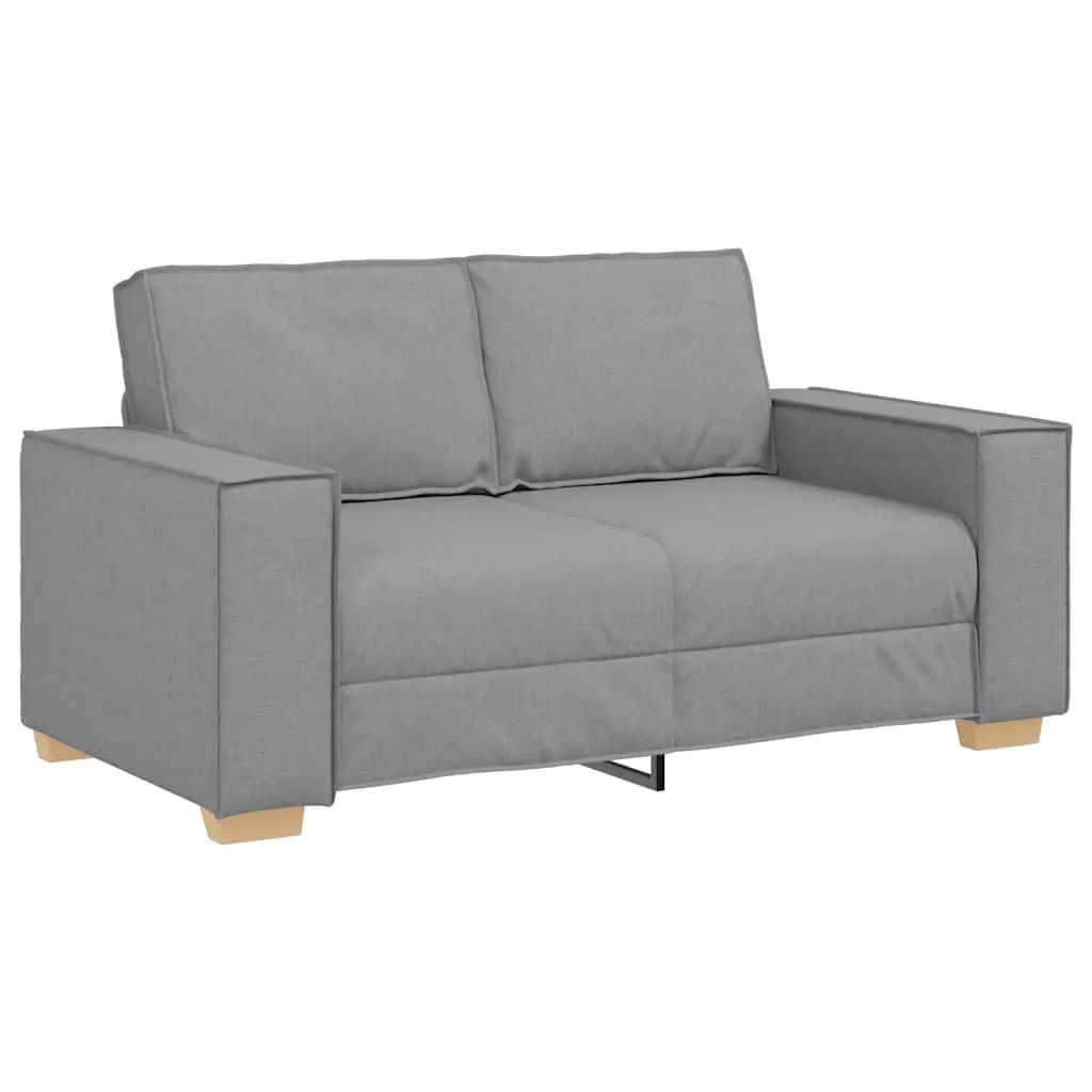 2-Seater Sofa Polyester Fabric Grey Living Room Lounge Couch with Wide Armrests