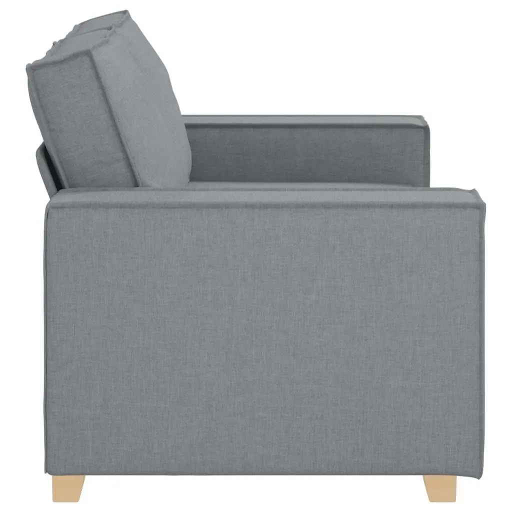 2-Seater Sofa Polyester Fabric Grey Living Room Lounge Couch with Wide Armrests